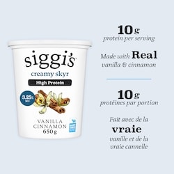 siggi's Vanilla Cinnamon Skyr Yogurt 3.25% - 650 g | Real Canadian