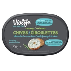 Violife Fromage à la crème ciboulettes Sans Produits Laitiers 200 g, 3,25 $/100g