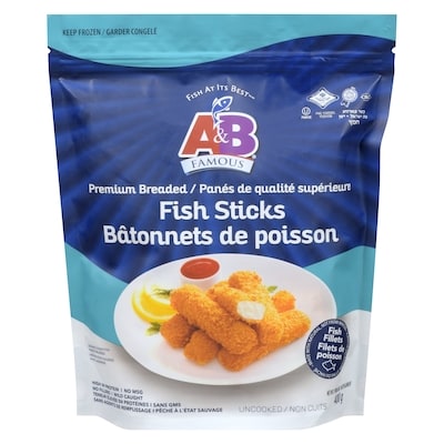A&B Famous Bâtonnets de poisson panés de qualité supérieure casher 390 g, 3,27 $/100g