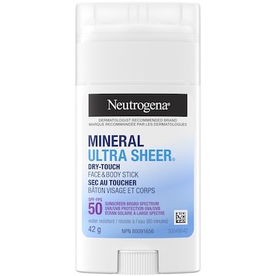 Neutrogena Ultra Sheer Dry-Touch Face & Body Stick Mineral Spf 50 42 g, $47.62/100g