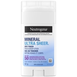 Neutrogena Ultra sheer bâton visage et corps fps 50 42 g, 49,98 $/100g
