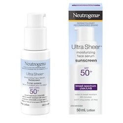 Neutrogena Ultra Sheer Moisturizing Face Serum Sunscreen SPF 50+ 50 ml, $36.98/100ml