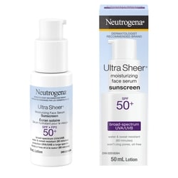 Neutrogena Ultra Sheer Moisturizing Face Serum Sunscreen SPF 50+ 50 ml, $29.58/100ml
