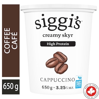 siggi’s Yogourt skyr cappuccino 3.25 % 650 g, 1,20 $/100g