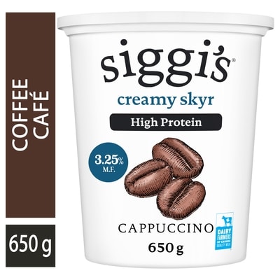 siggi’s Yogourt skyr cappuccino 3,25 % 650 g, 1,01 $/100g