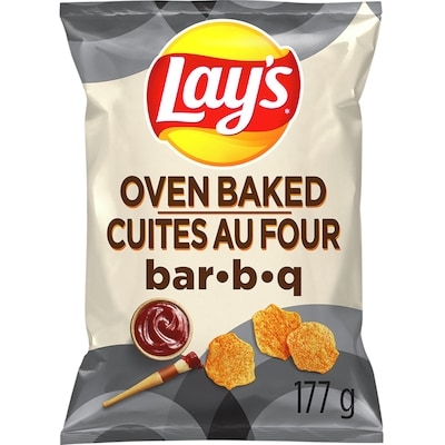 Lay’s Croustilles assaisonnées Cuites au four saveur Bar-B-Q 177 g, 2,82 $/100g