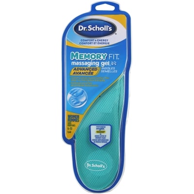 Dr Scholls Comfort & Energy Memory Fit Massaging Gel Insoles Advanced Women Sizes 6-10 1 ea, $19.99/1ea