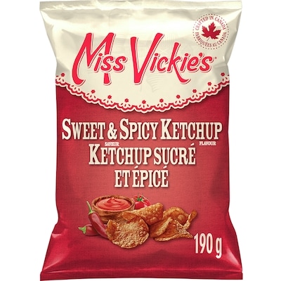 Miss Vickies Sweet & Spicy Ketchup Flavour Kettle Cooked Potato Chips 190 g, $2.89/100g