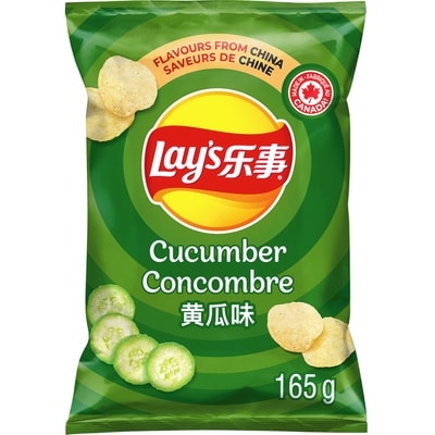 Lay's Cucumber Flavoured Potato Chips 165 g, $2.72/100g