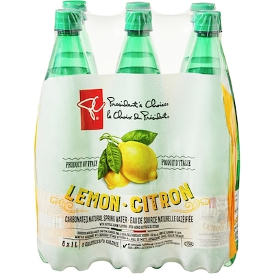 Eau de source naturelle gazéifiée à saveur de citron
