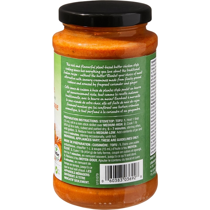 Plant Based Butter Chicken Style Cooking Sauce