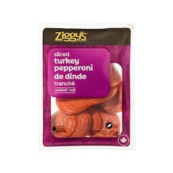 Ziggy’s Pepperoni de dinde tranché cuit 175 g, 4,28 $/100g