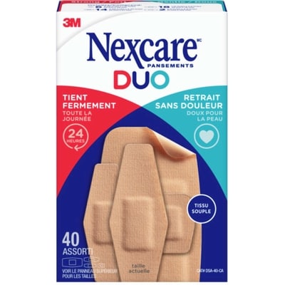 3 M Pansements Nexcare Duo assortis, 40 pièces 1 ea, 10,49 $/1ch