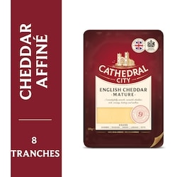 CATHEDRAL CITY CHEESE Fromage cheddar anglais affiné en tranches 150 g, 5,33 $/100g