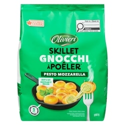 Olivieri Gnocchis à poêler à la mozzarella et à la ricotta italiennes, à la crème et au pesto au basilic 280 g, 1,43 $/100g