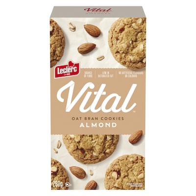 Leclerc Vital Almond Oat Bran Cookies 280 g, $1.79/100g