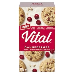Leclerc Canneberges Biscuits Au Son D'Avoine 280 g, 1,79 $/100g
