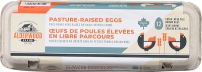 Alderwood Farms Œufs de poules élevées en libre parcours, très gros 12 ea, 0,79 $/1ch