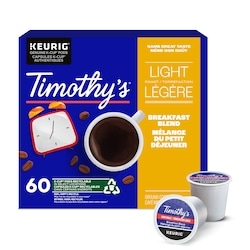 Timothy's Breakfast Blend, Light Roast, K-Cup Coffee Pods, 60 Count 60 ea, $0.60/1ea