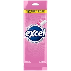 Wrigley’s Excel Menthe balloune, gomme à mâcher sans sucre, 18 morc., 3 emb. 3 ea, 1,60 $/1ch