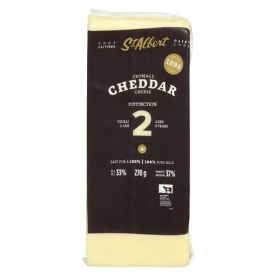 St Albert Aged 2 Years 33% M.F. Cheddar Cheese 270 g, $4.44/100g
