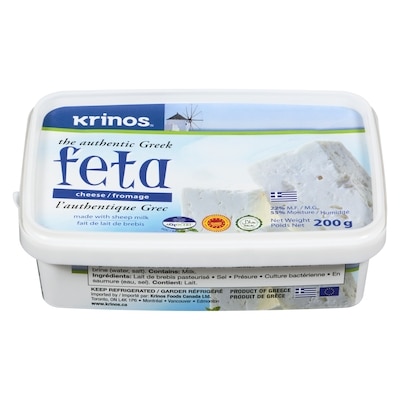 Krinos Cheese Feta 22% M.F. 200 g, $4.50/100g