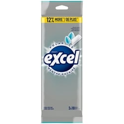 Wrigley's Excel Polar Ice Flavoured Sugar Free Chewing Gum, 18 Pieces, 3 Packs 3 ea, $1.17/1ea