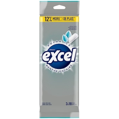 Wrigley's Excel Polar Ice Flavoured Sugar Free Chewing Gum, 18 Pieces, 3 Packs 3 ea, $1.66/1ea