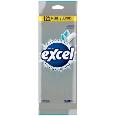 Wrigley’s Excel Menthe polaire, gomme à mâcher sans sucre 3 ea, 1,60 $/1ch
