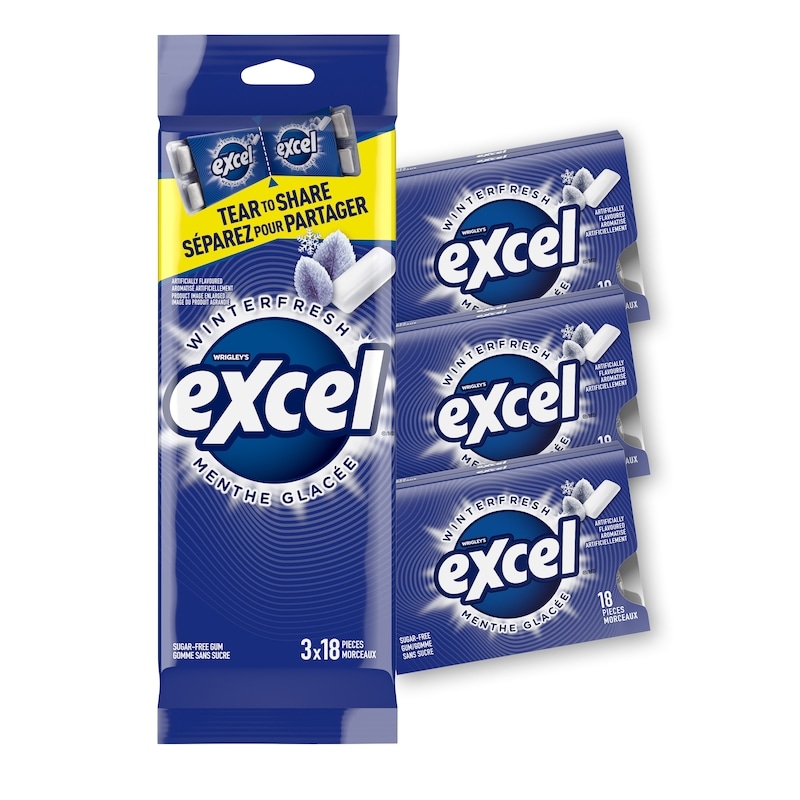Wrigley's Excel Winterfresh Flavoured Sugar Free Chewing Gum, 18