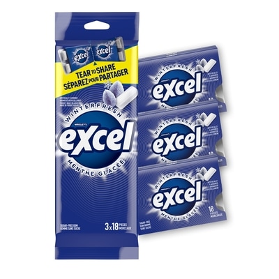 Wrigley’s Excel Menthe glacée, gomme à mâcher sans sucre 3 ea, 1,66 $/1ch