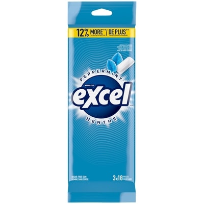 Wrigley’s Excel Menthe poivrée, gomme à mâcher sans sucre 3 ea, 1,66 $/1ch