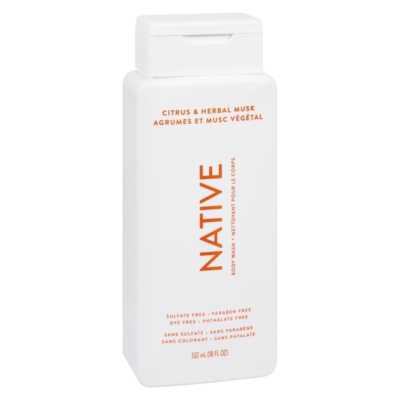 Natural Body Wash, Citrus and Herbal Musk, Sulfate Free, Paraben Free