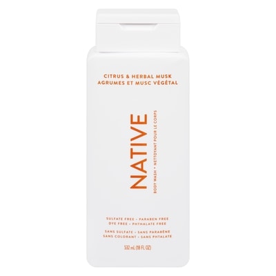 Native Nettoyant pour le corps Agrumes et musc botanique sans sulfate, sans parabènes  532 ml, 3,19 $/100ml