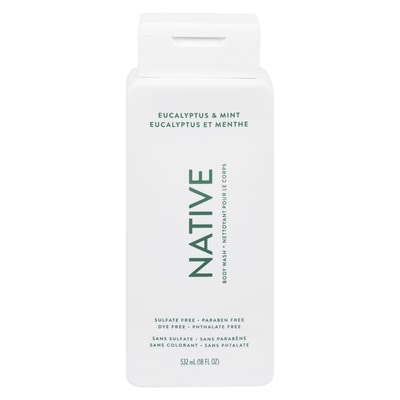 Native Natural Body Wash, Eucalyptus and Mint, Sulfate Free, Paraben Free 532 ml, $3.09/100ml
