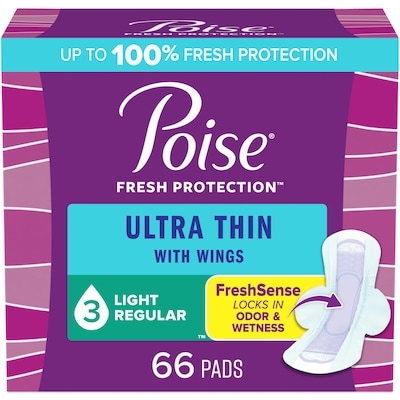 Poise Ultra Thin Incontinence Pads with Wings Regular, 66 Count  66 ea, $0.33/1ea