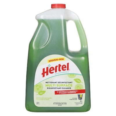 Hertel Multi Surface Cucumber & Basil  Biodégradable Disinfectant Cleaner 4 l, $0.25/100ml