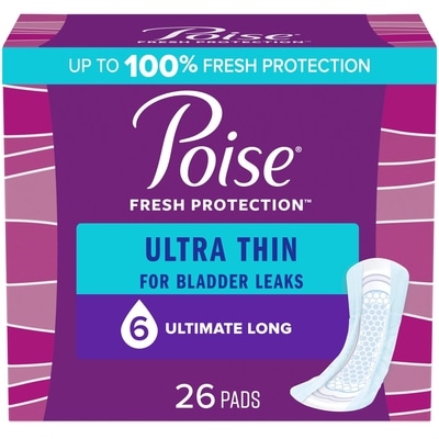Poise Ultra Thin Incontinence Pads, Long, 26 Ct 26 ea, $0.85/1ea