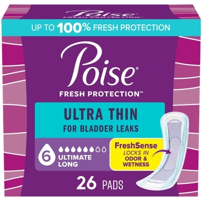 Poise Ultra Thin Incontinence Pads, Long, 26 Ct 26 ea, $0.85/1ea