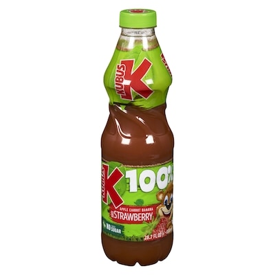 Kubus Juice Apple Carrot Banana Strawberry 0.9 l, $0.50/100ml