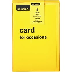 No Name Greeting Cards 8 Pack - Yellow 1 ea, $4.00/1ea