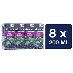 Allen's Grape Cocktail Juice Boxes 8x200.0 ml, $0.24/100ml