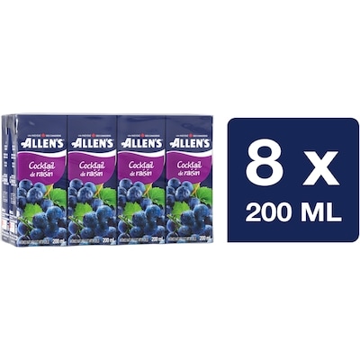 Allen’s Boîtes de cocktail de raisin 8x200.0 ml, 0,20 $/100ml