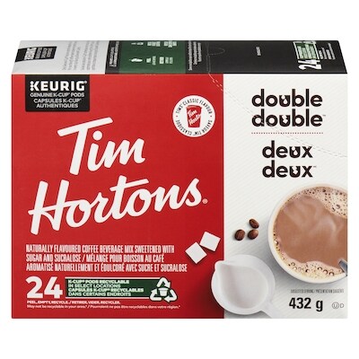 Tim Hortons Double Double K-Cup Coffee Pods 24 24 ea, $1.04/1ea