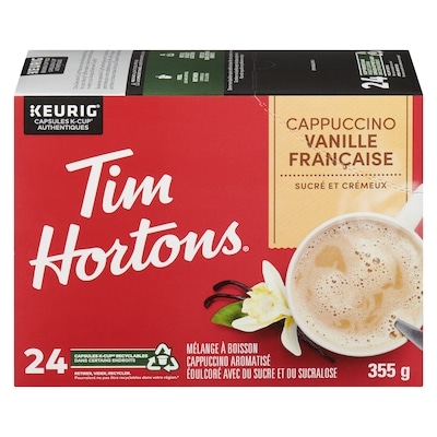 Tim Hortons Capsules K-cup, Cappuccino vanille 24 ea, 1,04 $/1ch