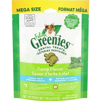 Greenies Adult Natural Dental Care Cat Treats, Catnip Flavour, Catnip Flavoir Mega Size 130 g, $6.53/100g