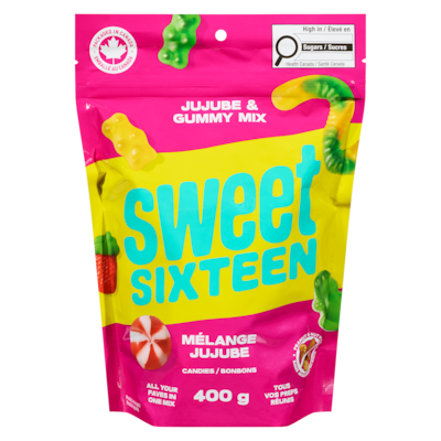 Mondoux Sweet sixteen p'tit mélange de bonbons classiques gélatine et jujube 400 g, 1,75 $/100g