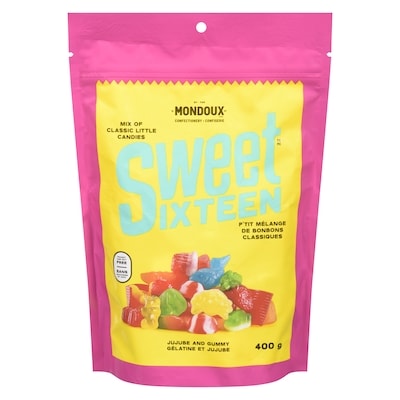 Mondoux Sweet sixteen p'tit mélange de bonbons classiques gélatine et jujube 400 g, 1,75 $/100g