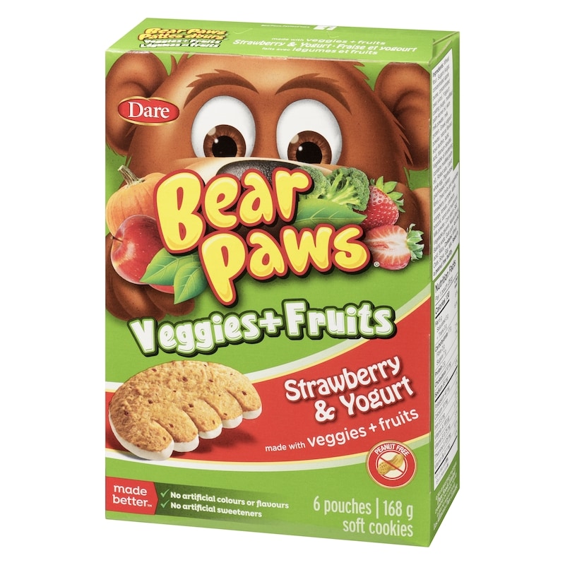 Bear Paws Veggies + Fruits Strawberry & Yogourt Cookies