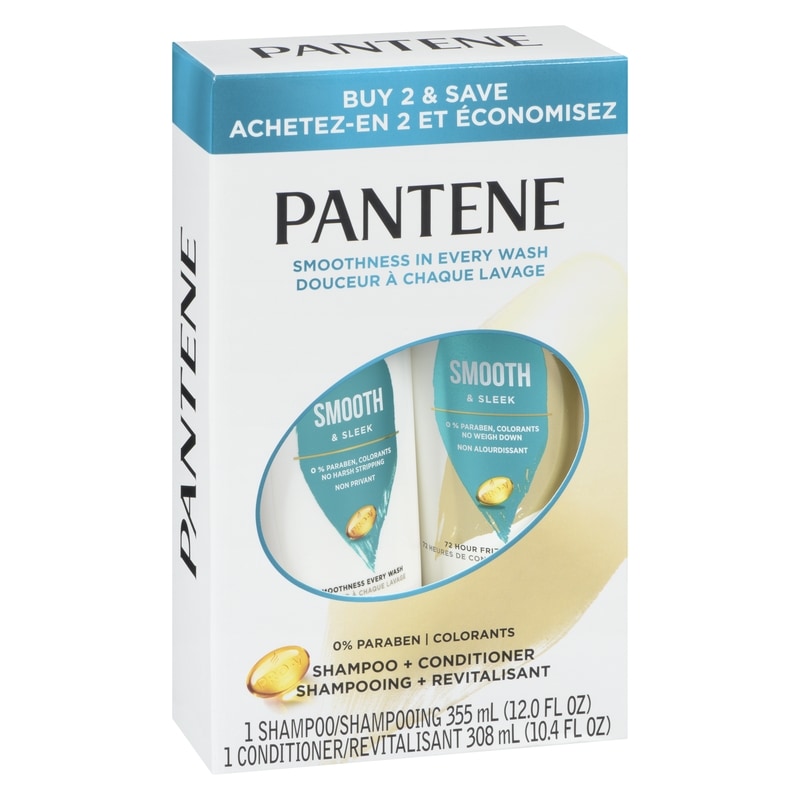 PRO-V Smooth & Sleek Shampoo + Conditioner, Dual Pack, Shampoo + Conditioner